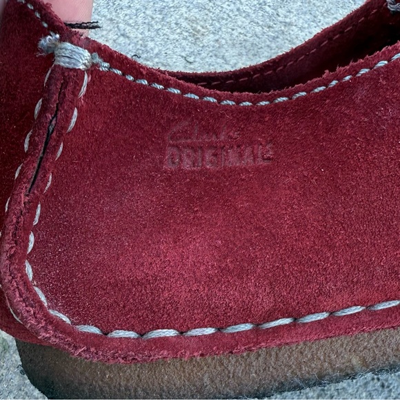 Clarks Originals FARAWAY FIELD red suede Oxford shoes size 7 1/2 (7.5) women’s - Picture 10 of 12